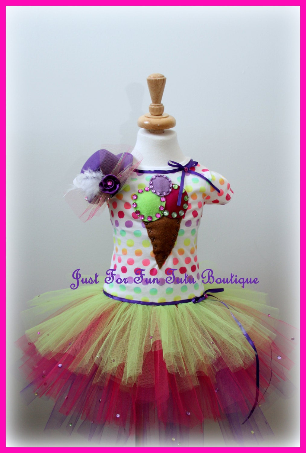 Baby girl party dress ice cream birthday dress by Justforfuntutu