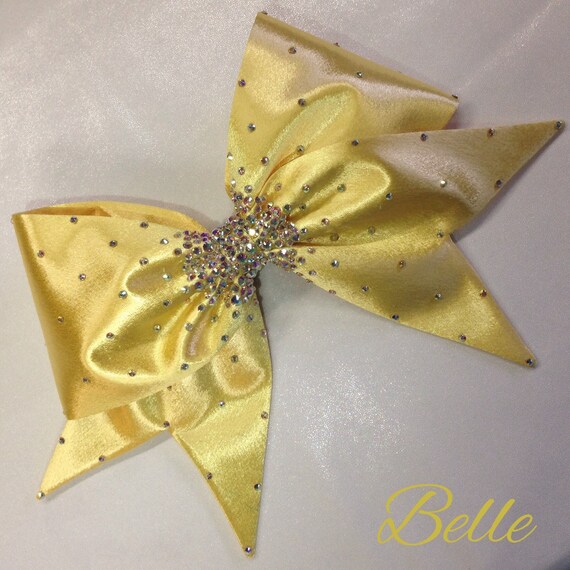 Belle Hand Sewn Fabric Cheer Bow by BlingItOnDesignsCA on Etsy