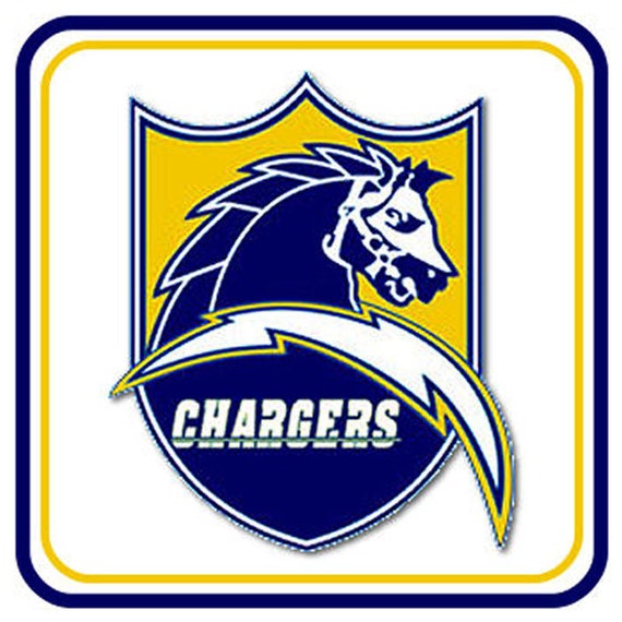 Items similar to San Diego Chargers Old Logo 4 Inch Square Neoprene ...