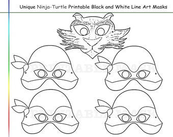 Coloring Pages Ninja-Turtles Party Printable Black and White Line Art ...
