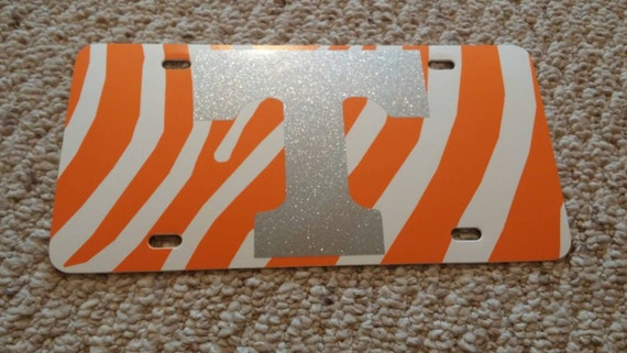 Orange and White TN Vol License Plate by SpiritCollection on Etsy