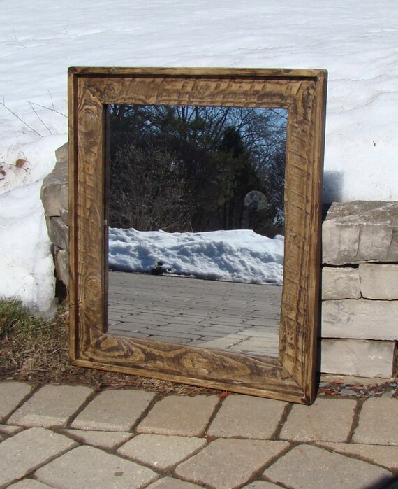 Reclaimed Wood Rustic Handmade Mirror by TheRocDesigns on Etsy