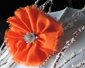 TURTLE RHINESTONE ACCESSORY, Orange Shabby Chic Hair Clip, Toddler Hair Clip. Toddler Accessory, Baby Accessory, Photo Prop, Bling Headband