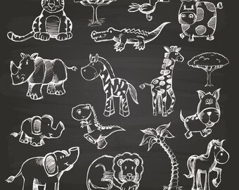Popular items for chalkboard animals on Etsy