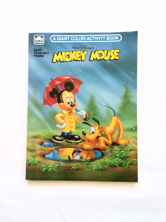 Vintage Disney Coloring Book Mickey Mouse Giant