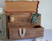 Jewelry Box, Plastic Faux-Wood, Recipe Box, or Craft Room Organizer 1960s Vintage Home Decor Unique