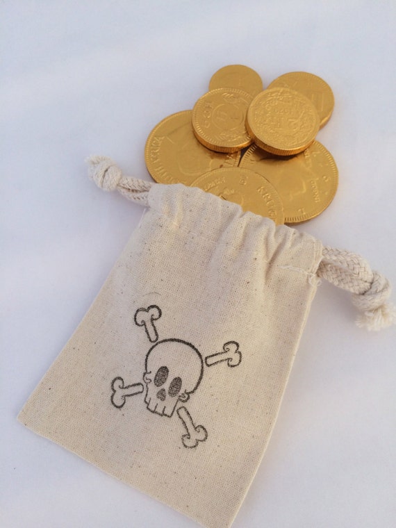 Favor Bags: Drawstring Pirate Party Bags, Muslin Pirate Goody Bags ...