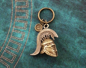 Spartan Keychain Bronze Spartan Helmet Keychain Personalized Keychain Spartan Warrior Keychain Spartan Gift Spartan Helm Keychain Greek Gift
