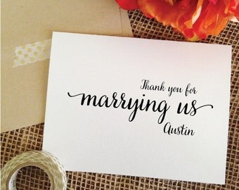 Wedding Officiant Card THANK YOU for marrying us card Wedding Officiant Gift To officiant Gift For Officiant (Lovely)