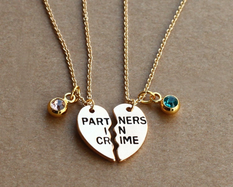 Partners In Crime Necklace Birthstone Friendship Necklace 4199