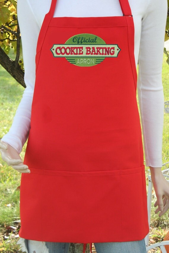 Embroidered Official Cookie Baking Apron. 24L x