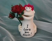 Mother's Day gift - Love you mom - Mother's Day gift for mom - Personalized gifts for women - Made from salt dough. Handmade. FREE SHIPPING!