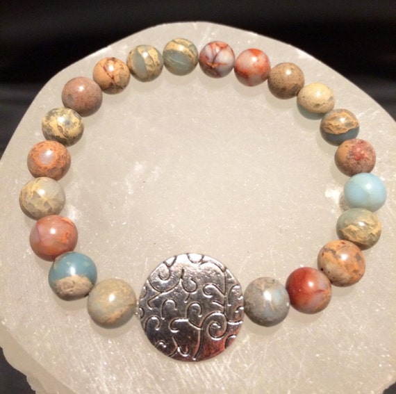 African Opal Jasper Healing Gemstone Bracelet