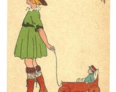 Rare Vintage Illustrated Post Card Lithography - Edited by a french toy factory Circa 1920