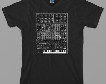 Synthesizer T Shirt - analog, moog, modular, 80s, synth, keyboard, piano, Graphic tee, All Sizes & Colors