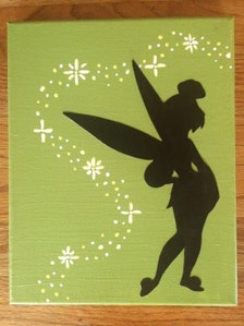 Tinkerbell Silhouette - 8x10 Canvas