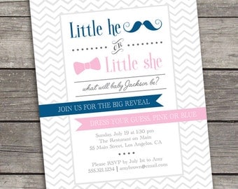 Gender Reveal Invitation - Printable - Digital