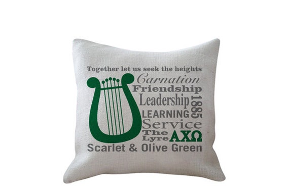 Greek Graffiti's Alpha Chi Omega Motto Pillow