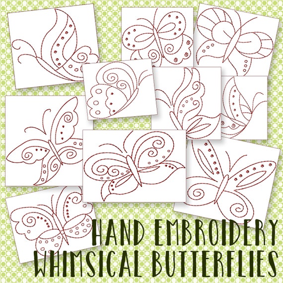 Hand Embroidery Butterfly Patterns by HandEmbroideryDesign