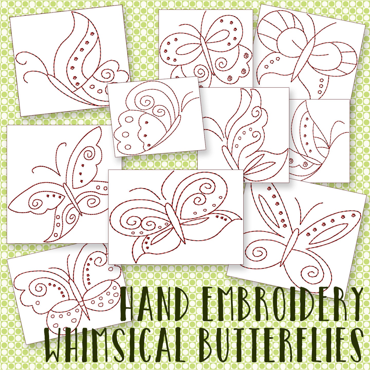 Hand Embroidery Butterfly Patterns by HandEmbroideryDesign