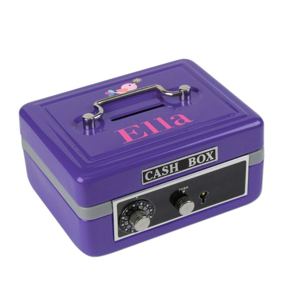 Personalized Kids Cash Box Metal Money Storage by WizkickGifts