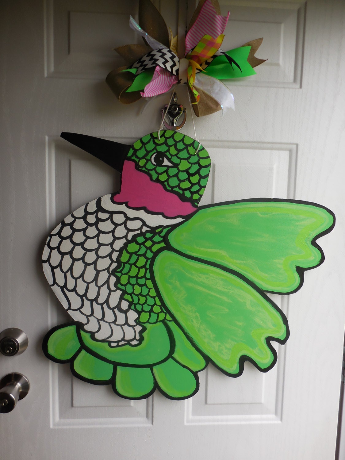 Hummingbird Door Hanger by WhatShesDoingNow on Etsy