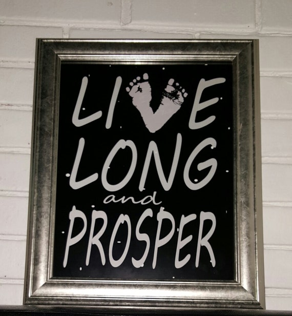 Live Long and Prosper Footprint Wall Art Digital Print Gift