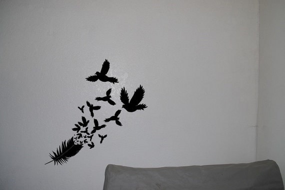 Download Bird Feather Turn into Birds Wall Decal Vinyl Decal Home