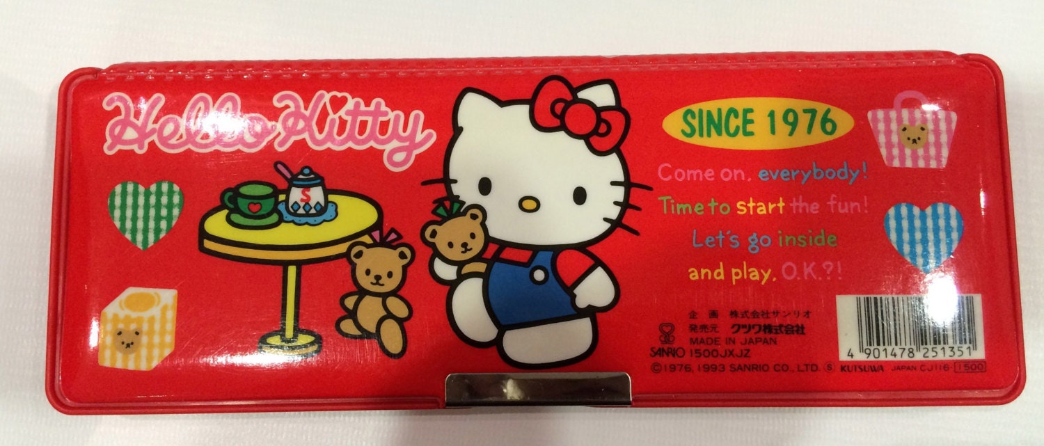 Vintage Hello Kitty Pencil Case 1993 Sanrio made by TownOfMemories