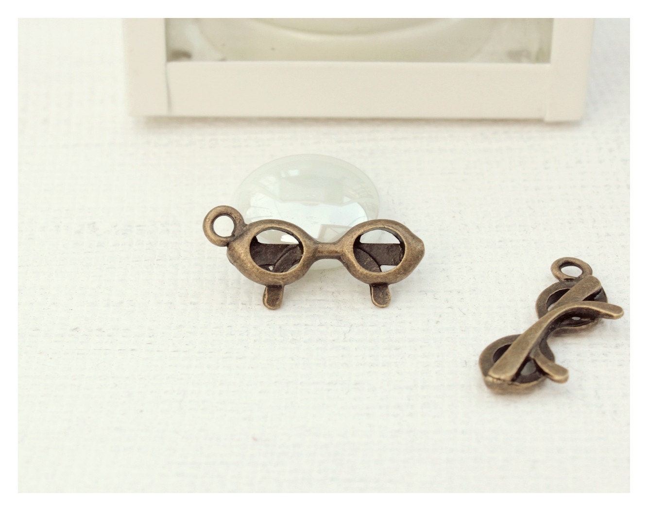 5 Glasses Pendant Charm Eyeglasses Antiqued Bronze by DreamcBiju