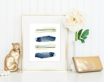 Indigo Print / Abstract Print / Watercolor Print / Minimalist Watercolor / Organic Print / Watercolor Wall Art / Indigo Wall Art