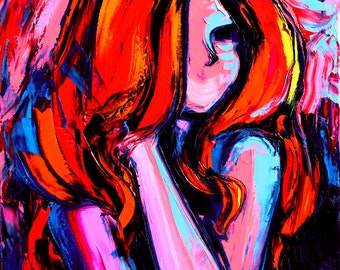 Oil Painting - Nude Painting - Figure Painting - Fine Art - Impasto Palette knife Art - portrait by Aja 20x24 inches Femme 379