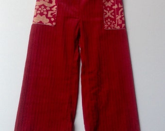 Girls Corduroy Pants with side pockets - Size 4