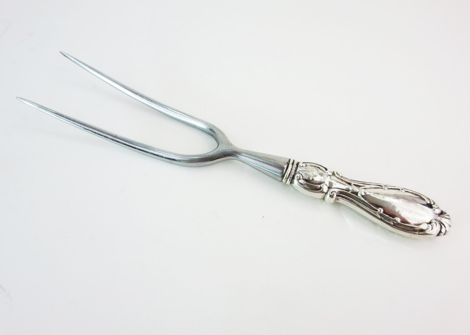 Sterling Silver Meat Fork, Carving Meat Fork, Inox Sterling, Made in