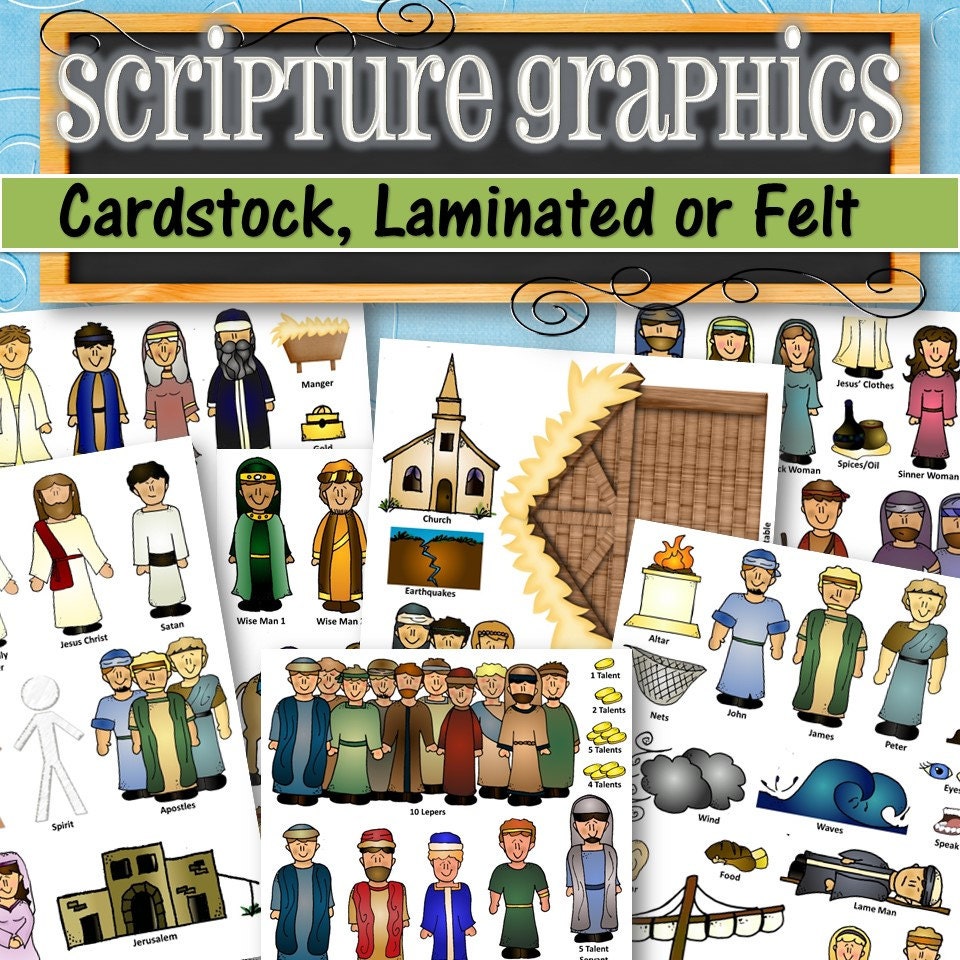 Felt Printed and Laminated Characters for Scripture by TimeSavors
