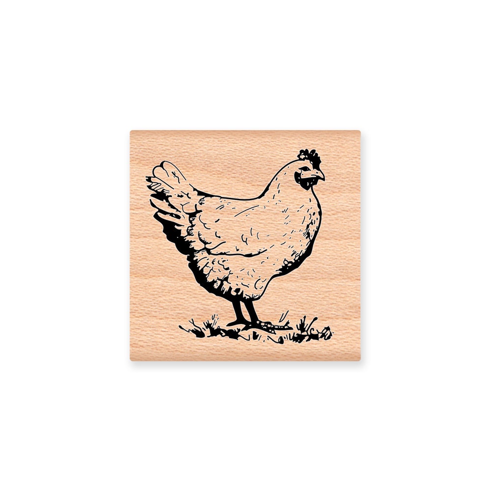 CHICKEN RUBBER STAMP Country Chicken Hen Poultry Farmer Farm