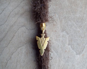Gold Tone Arrowhead Charm Dreadlock Accessory Extension Accessories Dread Boho Bohemian Hippie Bead