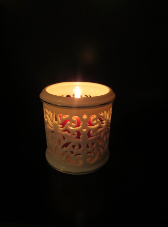 Porcelain Pierced Tealight Candle Holder Lenox China by Klassic