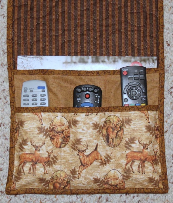 Quilted Armchair Caddy Bedside Caddy Remote holder Deer