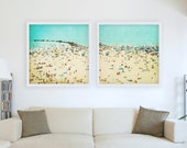 Large Beach Photography, Large Art Collection, Beach People, Coney Island Beach, Beach Prints - Coney Island Beach Set of 2