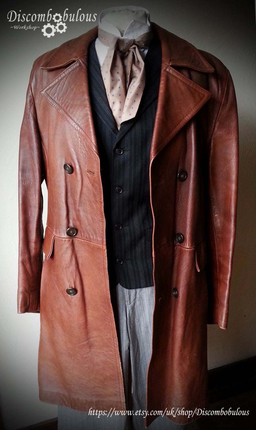 Vintage Brown Leather Coat / Jacket