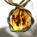 Amber Statement Necklace Huge Honey Baltic Amber Stone Pendant Primitive Ethnic Style Jewelry Eco Friendly Sailor Nautical Yellow Gray OOAK
