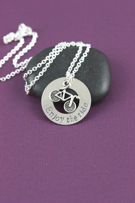 SALE Cycling Necklace Bicycle Necklace Cycle by DistinctlyIvy