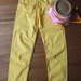 80s skinny jeans Benetton high waisted jeans five pocket pants canary yellow Benetton brand Blue Family 27 inch Waist