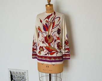 Vintage 1970s Blouse - 70s Floral Top - The Jenny
