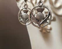 Medieval Jewelry - Scottish Thistle Earrings - Outlander Jewelry - Woodland Jewelry - Dainty Earrings - Gift for Her - Holiday Jewelry