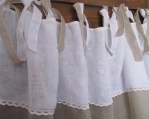 Popular items for linen cafe curtains on Etsy
