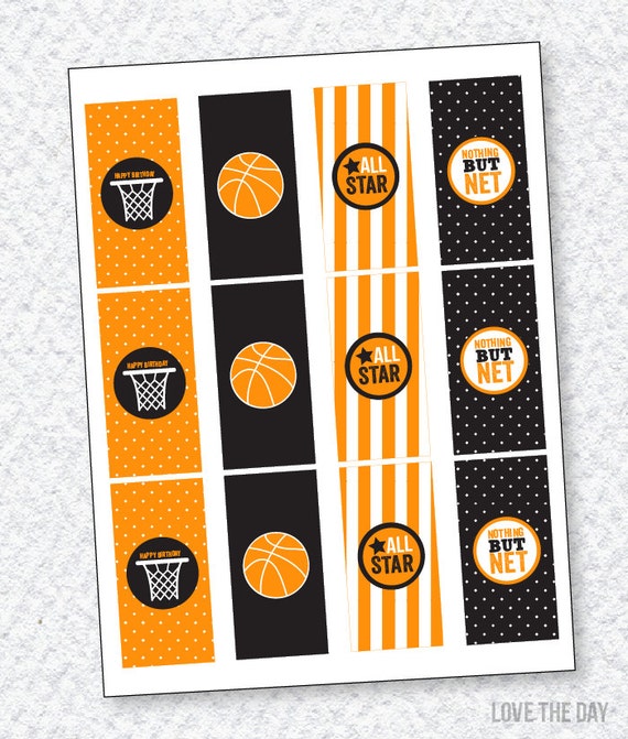 Basketball Candy Bar Wrapper PRINTABLE INSTANT DOWNLOAD by