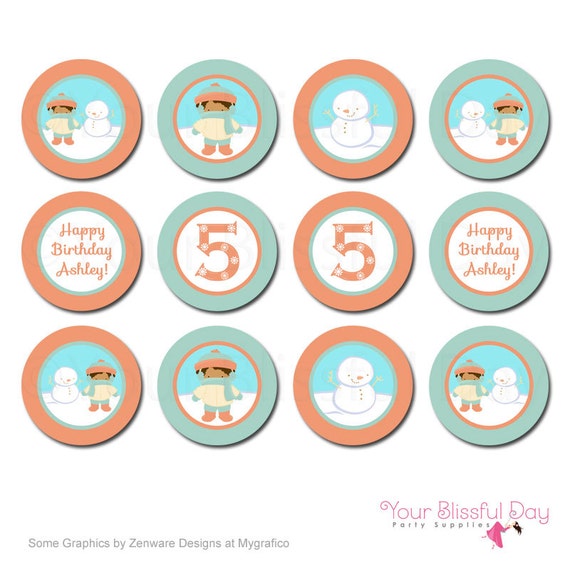 PRINTABLE Personalized Winter Birthday Boy Party Circles Il_570xn