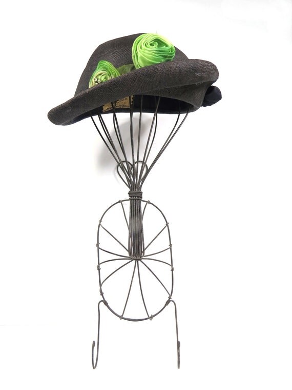 Vintage Wire Hat Stand Wall Hanging Millinery Shop Display